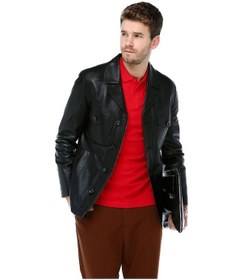 Resim Dericlub E-1024 Hakiki Deri Erkek Ceket-Siyah 