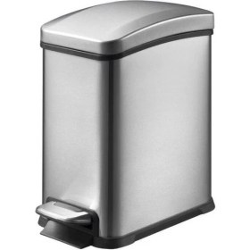 Resim Es Dekor Rejoıce" Paslanmaz Çelik Mutfak Banyo Ofis 8 L Pedallı Çöp Kovası 