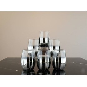 Resim Rova Tr Botanica Serisi 6 Kişilik Cam Bardak Seti - Su Bardağı Gümüş 