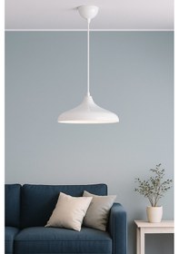 Resim Nil Beyaz Renk Özel Tasarım Modern Dekoratif Cafe Sarkıt Cafe - Mutfak Tekli Avize Ampulsüz Beyaz 