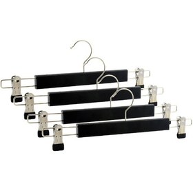 Resim Nyn Ahşap Askı Mandallı Pantolon Etek Askısı Siyah Renk 8 Adet Siyah 