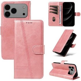 Resim İphone Uyumlu 17 Pro Max İçin Kartlık Yuvalı Cüzdanlı Flip Kılıf, Basmalı Pu Deri Çıkarılabilir Siyah Bileklik 