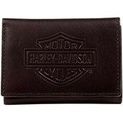 Resim Harley Davidson Harley-davidson Mens Bar & Shield Logo Tri-fold Short Wallet, Black 