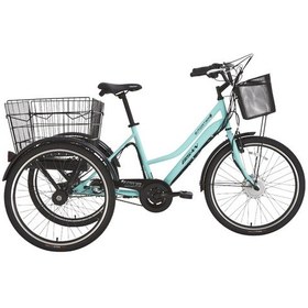 Resim Bisan E-porter Üç Tekerli Elektrikli Bisiklet 44cm V 24 Jant Nex.3 Vites Turkuaz Siyah Çok Renkli 