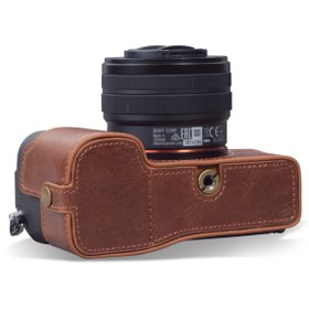 Resim MegaGear Sony Alpha 7c (tek Dip) Uyumlu Gerçek Deri Fotoğraf Makinesi Kılıfı 