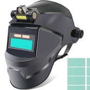 Resim Teltree Güneş Enerjili Otomatik Değişen Işık Filtreli Weld Maskesi - 9-13 Dın, 10 Koruyucu Film, Far Ve Cr2032 Pil İle Tam Renk Panoramik Görünüm 