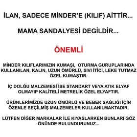 Resim Leke Tutmaz Organik Mama Sandalyesi Minderi & Kılıfı Max-M Bej 