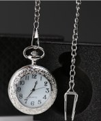 Resim imsaconcept Önü Açık Desenli İşlemeli Gümüş Renk Köstekli Saat Kutulu 