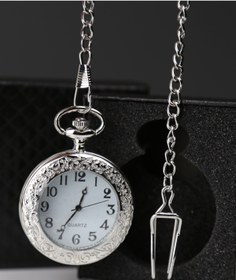 Resim imsaconcept Önü Açık Desenli İşlemeli Gümüş Renk Köstekli Saat Kutulu 