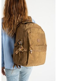 Resim Ultra Hafif Çok Cepli Krinkıl Sırt Çantası Taba Model: 571-3a - Taba 