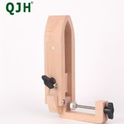 Resim Dayanıklı Ahşap Suni Deri Dikiş Kelepçesi - DIY El Sanatları İçin Taşınabilir Dikiş Aracı, Deri İşleri İçin El Yapımı Ahşap Raf 