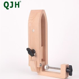 Resim Dayanıklı Ahşap Suni Deri Dikiş Kelepçesi - DIY El Sanatları İçin Taşınabilir Dikiş Aracı, Deri İşleri İçin El Yapımı Ahşap Raf 