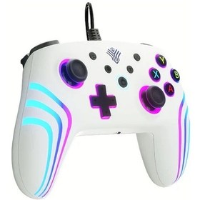Resim Sunshine022 D03p-w Titreşim Ve Rgb Aydınlatmalı Xbox 360 Pc Ps4 Ps3 İçin Usb Kablolu Oyun Kumandası 