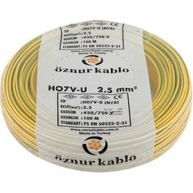 Resim Öznur 2,5 Mm Nya Kablo Sarı/Yeşil-100 Metre 