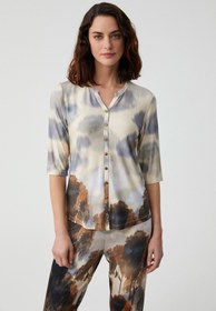 Resim Yumuşak dokulu hamile lohusa pijama takımı - Kahverengi Desenli / S 