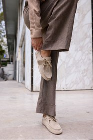 Resim ANGELİNA JONES POET KADİN BEJ GERCEK SUET LOAFER AYAKKABİ 