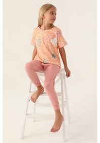 Resim Rolypoly Pink Somon Kız Çocuk Pijama Takımı 5274-43136 Somon 