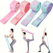 Resim Çok Yönlü Direnç Bandı Eğitimi Kemer - Artan Esneklik ve Kas Gücünü Artırmak İçin Taşınabilir Yoga Asistanı - Başlangıçlar, Egzersizler, Dans, Pilates, Ev Spor Salonu ve Seyahat İçin İdeal, Naylon Kumaş, Mavi/Mor/Pembe Renk 