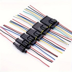 Resim 4 adet, 2/3/4/5/6 Pinli Elektrik Bağlantı Elemanı, Erkek Dişi Tak ve Çık Hızlı Bağlantı, 18AWG Araba Tel Araba Kamyon, Motosiklet, Tekne için 