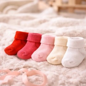 Resim Novibaby 5'li Bambu Yenidoğan Bebek Çorap I Love I 0-6 Ay 
