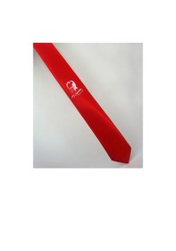 Resim Gaffy Atatürk ve Imza Baskılı Slim Fit Saten Kırmızı Kravat - Ak-08 Kırmızı 