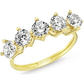 Resim Sarı Altın Kalpli Beştaş Yüzük As8Y93 Altınsepeti 