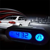 Resim Mini Elektronik Araba Saati Saat Otomatik Saatler Luminöz Termometre LCD Arka Aydınlatma Dijital Ekran Araba Stil Aksesuarları 