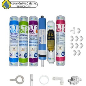 Resim Pemax Water Solutions Kapalı Kasa Su Arıtma Cihazlarına Uygun Sertifikalı 6lı Pallas Mebran 12"-B12 Alkali Set 