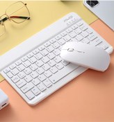 Resim Osqar Raynox Bluetooth Kablosuz Klavye Mouse Set Sessiz Click Sarj Edilebilir Set Beyaz Renk 