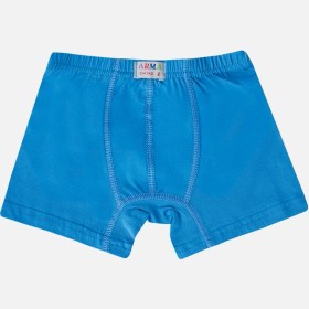 Resim Arma Yıldız Erkek Çocuk Düz Pamuklu Likralı Mavi Boxer 6'lı Paket Mavi 
