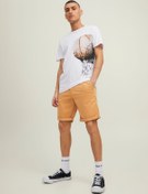 Resim Jack & Jones 12165604_jpstbowie Jjshorts Solid Normal Bel Düz Açık Turuncu Erkek Şort 
