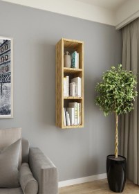 Resim Duvar Rafı Tek Kitaplık 90 Cm Mobilya Atlantik Çam Atlantik Çam 