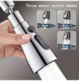 Resim Metalik Musluk Başlığı 3 Fonksiyon 