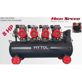Resim Mytol 200 Lt 8 Hp Yüksek Hızlı Kompresör 