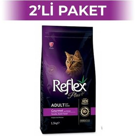 Resim Reflex Plus Tavuklu Renkli Taneli Yetişkin Kedi Maması 2 x 1500 G 