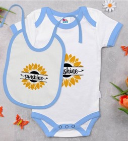 Resim Bk Kids Sunshine Tasarımlı Mavi Bebek Body Zıbın Ve Mama Önlüğü H Çok Renkli 
