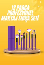 Resim Ronanna 12 Parça Makyaj Fırçası Yumuşak Kıllı Profesyonel Fırça Seti Yüksek Kaliteli Pürüzsüz 