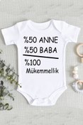 Resim hamiletshirtum Baba Anne Mükemmellik Organik Baskılı Zıbın Body 