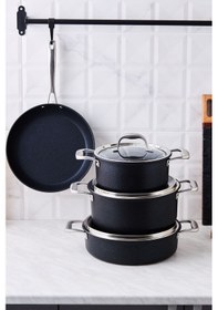 Resim Karaca Biodiamond Pro İndüksiyon Tabanlı 7 Parça Tencere Seti 