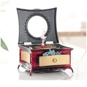 Resim Fastbuy Klasik Avrupa Döner Bale Dansçısı, Aynalı Çekmeceli Müzik Kutusu, Altın Renk Dekor 