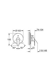 Resim Grohe Eurostyle Cosmopolitan Ankastre Banyo Duş Bataryası - 19506002 
