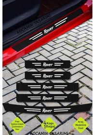 Resim Rover Tasarımlı Karbon Kapı Ve Bagaj Eşiği Koruma Seti Çizilmelere Karşı Dayanıklı Sticker Folyo Rover Yazılı 