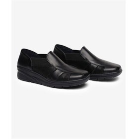 Resim Kadın Siyah Rugan Hakiki Deri Comfort Ayakkabı 5k2fa5932 