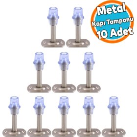 Resim Kapı Stoperi Tamponu Metal Kapı Durdurucu Tutucu Kapı Altı Üstü Kolu Stopu Silikonlu Krom Renk 8 cm 