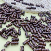 Resim 150 Adet Doğal Bambu Boncuk - Siyah ve Koyu Curry Renkli, Orta Boy El Yapımı Takılar İçin Dekoratif Boncuklar, Bilezikler, Küpeler, Kolyeler, DIY El Sanatları, Cilalı Yüzey, Pürüzsüz Dokulu Bambu Şekilli Boncuklar 