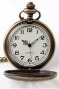 Resim Gyeon Quartz Köstekli Cep Saati Vintage Rakamlı 