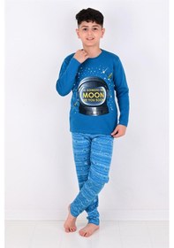 Resim Vitmo Erkek Çocuk Pijama Takimi Moon Uzun Kollu 1008 Pamuklu 