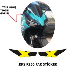 Resim MOTOSEPETİM RKS R250 UYUMLU FAR KAPLAMA STİCKER SARI X 2023/24 