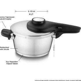 Resim Jumbo Prime Master 4 Litre Düdüklü Tencere 