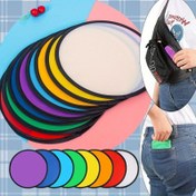 Resim Uçan Disk Şeklinde 12 Taşınabilir Katlanır Yelpaze Seti, Büküldüğünde Büyük Esneklik ve Deformasyona Karşı Direnç Özellikli, Plaj Partileri, Yazlık Açık Hava Etkinlikleri, Doğum Günü Kutlamaları ve Noel Hediyeleri İçin İdeal 